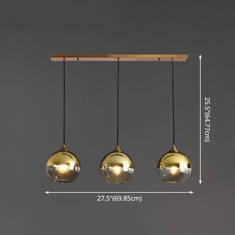 Contemporary Sphere Pendant Lights Blown Glass Hanging Pendant Lights for Bedroom