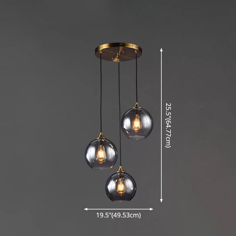 Contemporary Sphere Pendant Lights Blown Glass Hanging Pendant Lights for Bedroom