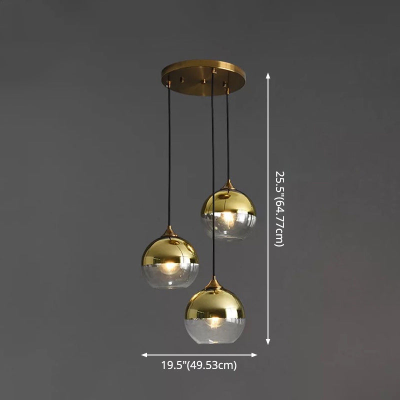 Contemporary Sphere Pendant Lights Blown Glass Hanging Pendant Lights for Bedroom