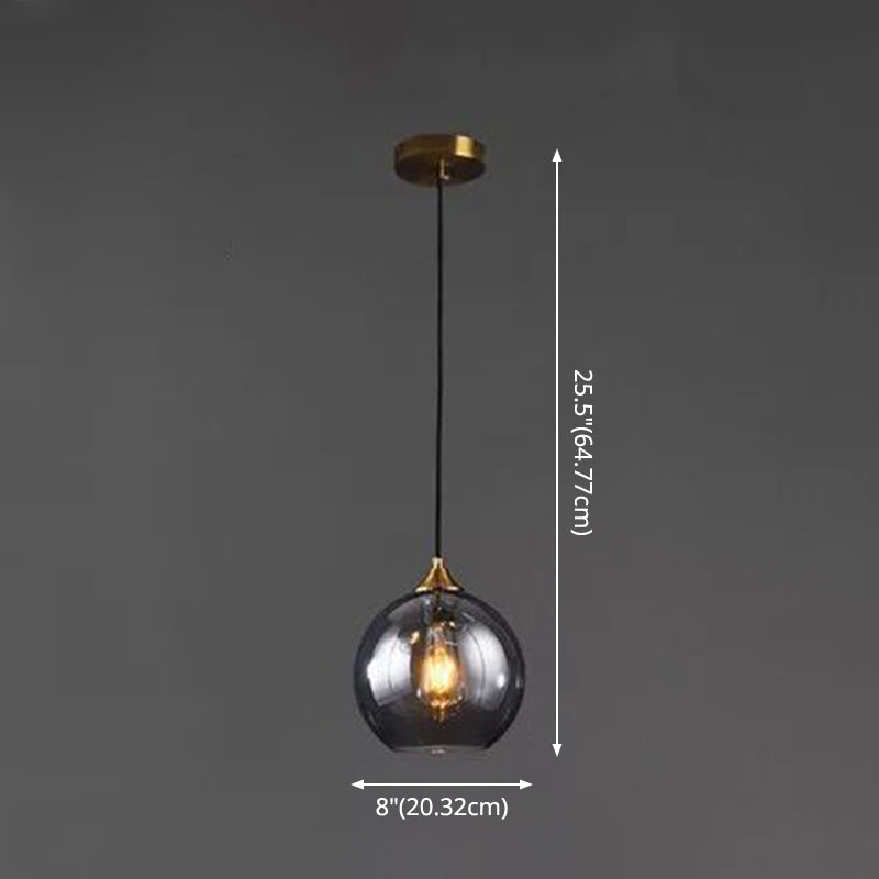 Contemporary Sphere Pendant Lights Blown Glass Hanging Pendant Lights for Bedroom