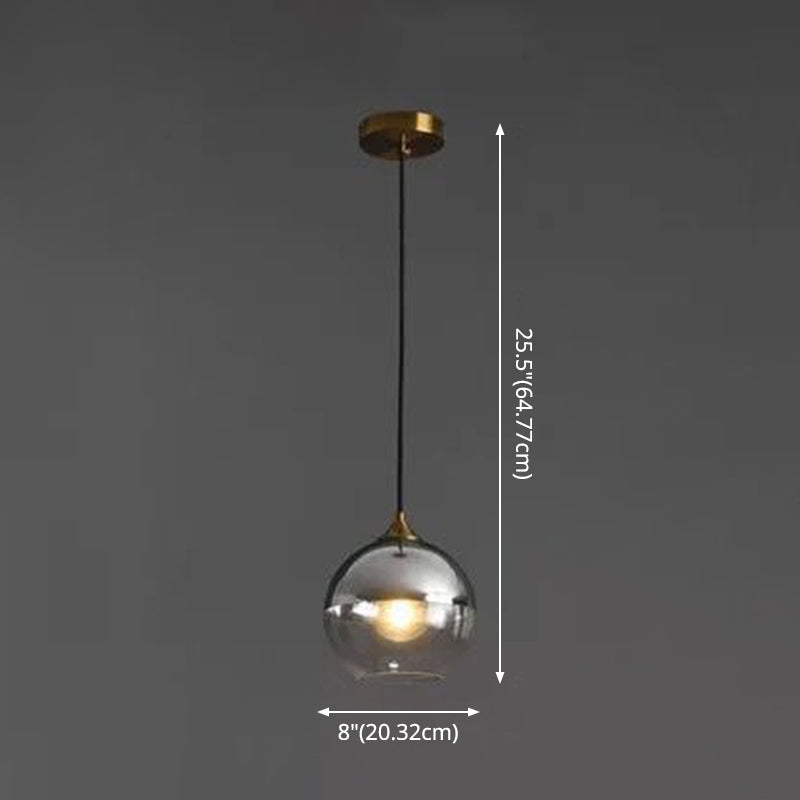 Contemporary Sphere Pendant Lights Blown Glass Hanging Pendant Lights for Bedroom