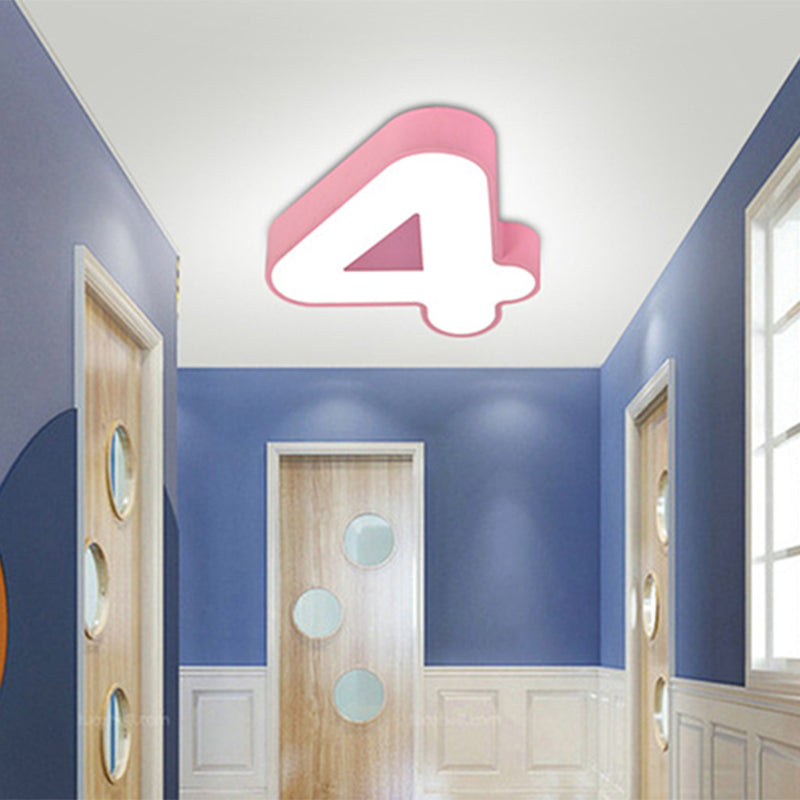 Arabic Numeral Flushmount Lighting Creative LED Acrylic Flush-Mount Light Fixture