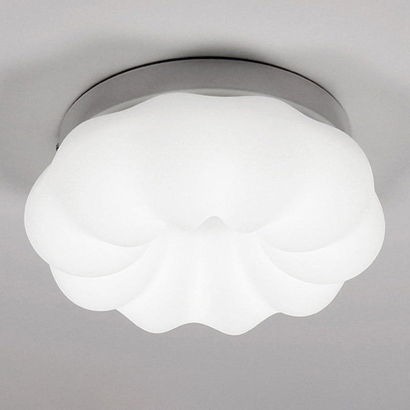 Plastic Cloud Flush Mount Ceiling Light Fixture Kids LED Flushmount Lighting in White