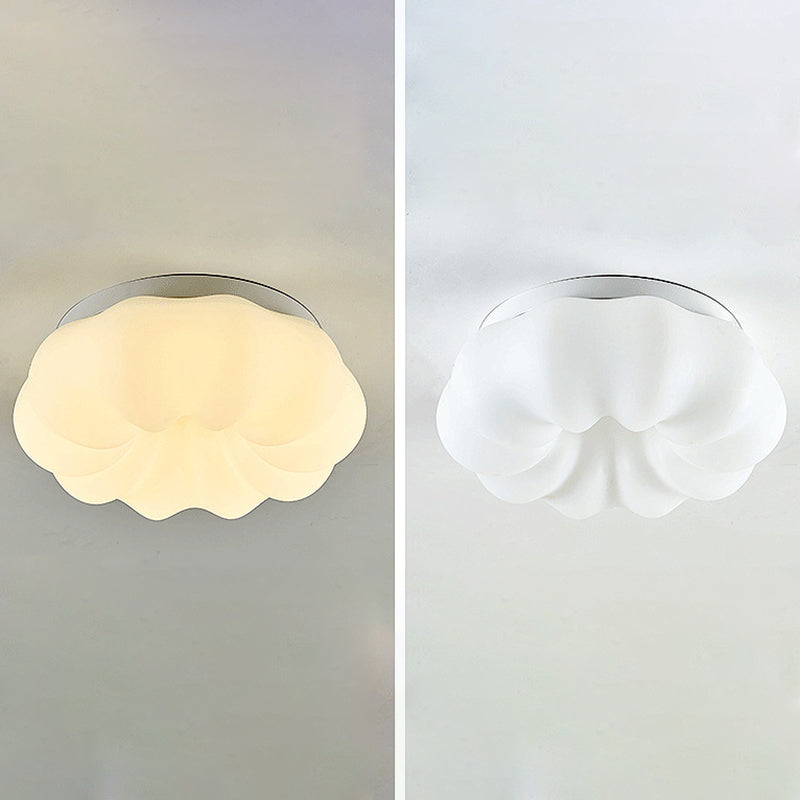 Plastic Cloud Flush Mount Ceiling Light Fixture Kids LED Flushmount Lighting in White