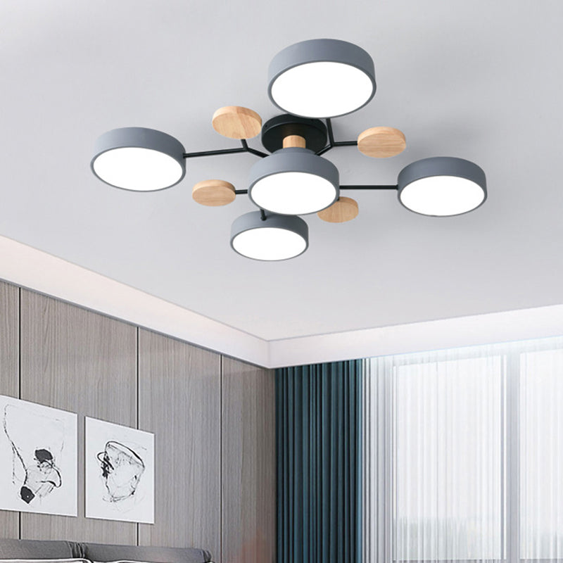 Sputnik Semi Flush Mount Light Macaron LED Acrylic Semi-Flush Mount Ceiling Fixture
