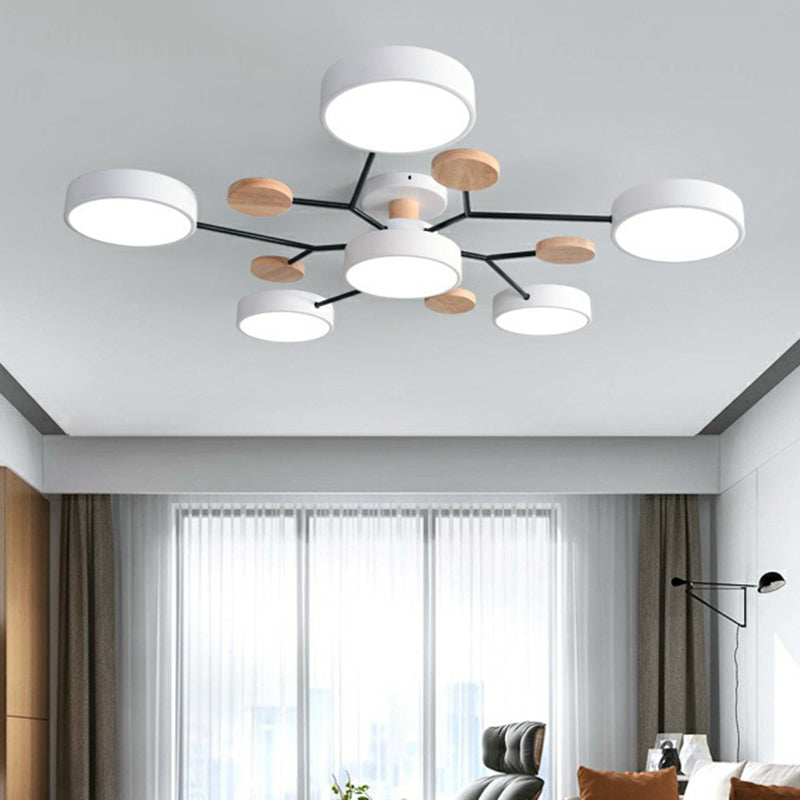 Sputnik Semi Flush Mount Light Macaron LED Acrylic Semi-Flush Mount Ceiling Fixture