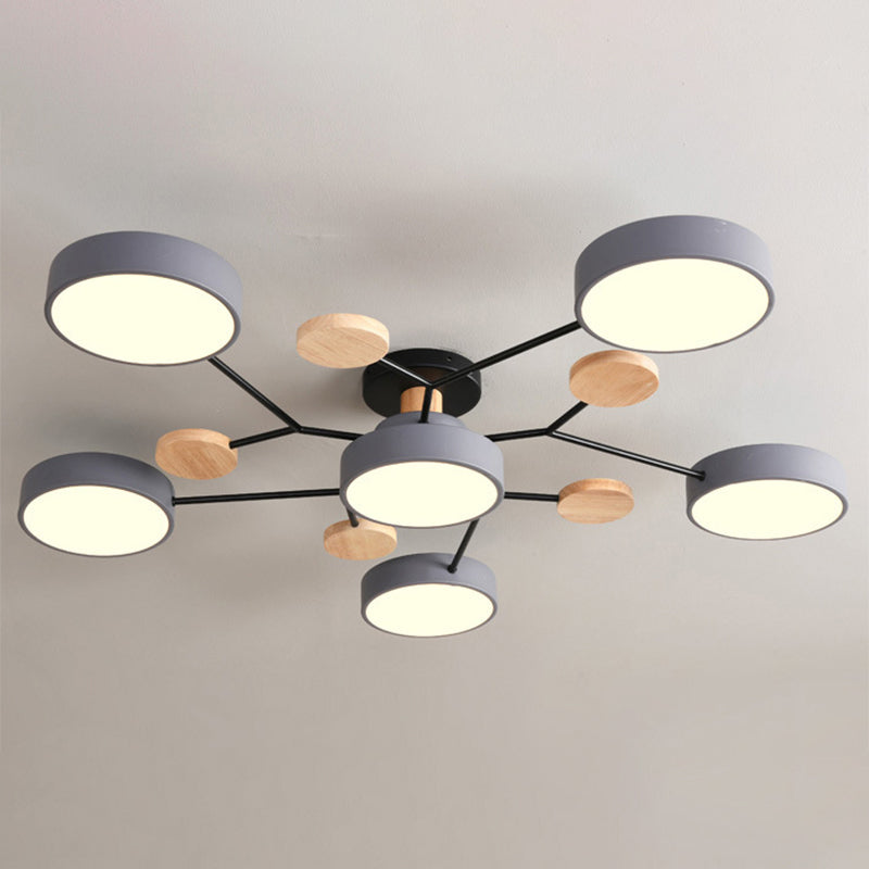Sputnik Semi Flush Mount Light Macaron LED Acrylic Semi-Flush Mount Ceiling Fixture