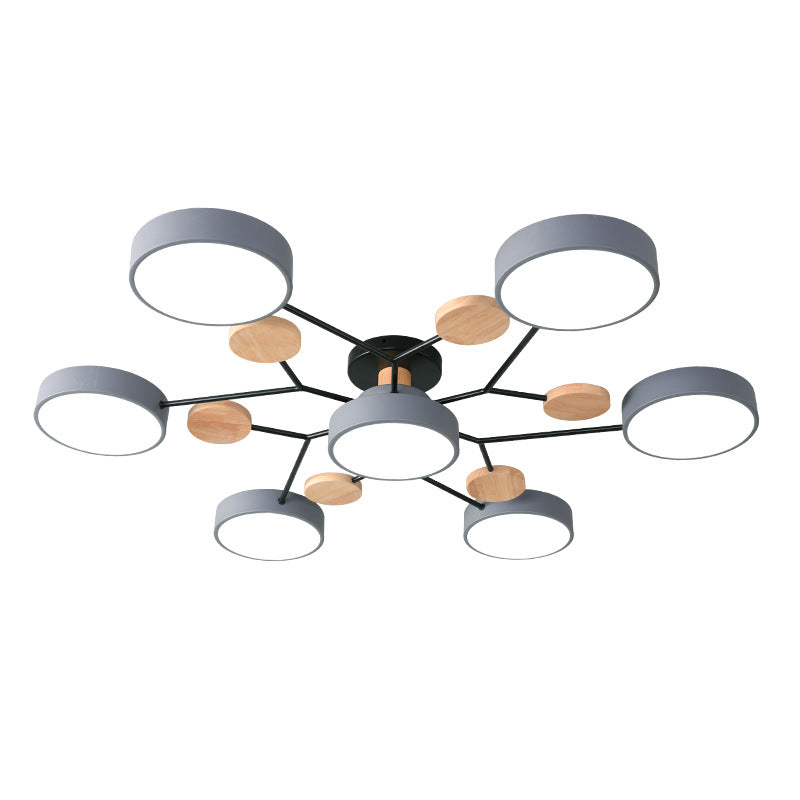 Sputnik Semi Flush Mount Light Macaron LED Acrylic Semi-Flush Mount Ceiling Fixture