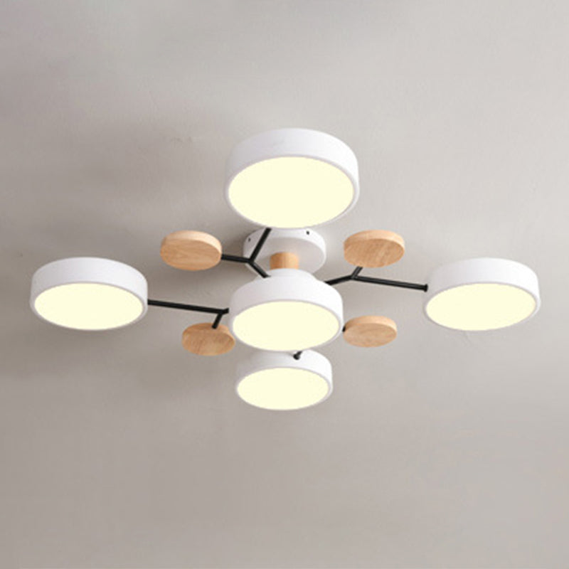 Sputnik Semi Flush Mount Light Macaron LED Acrylic Semi-Flush Mount Ceiling Fixture
