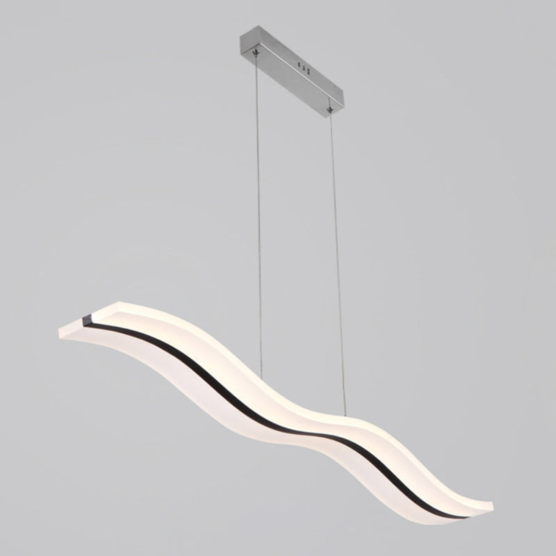 Liquid Flow Island Light Fixture Simplicity Acrylic White LED Pendant Lighting for Dinner