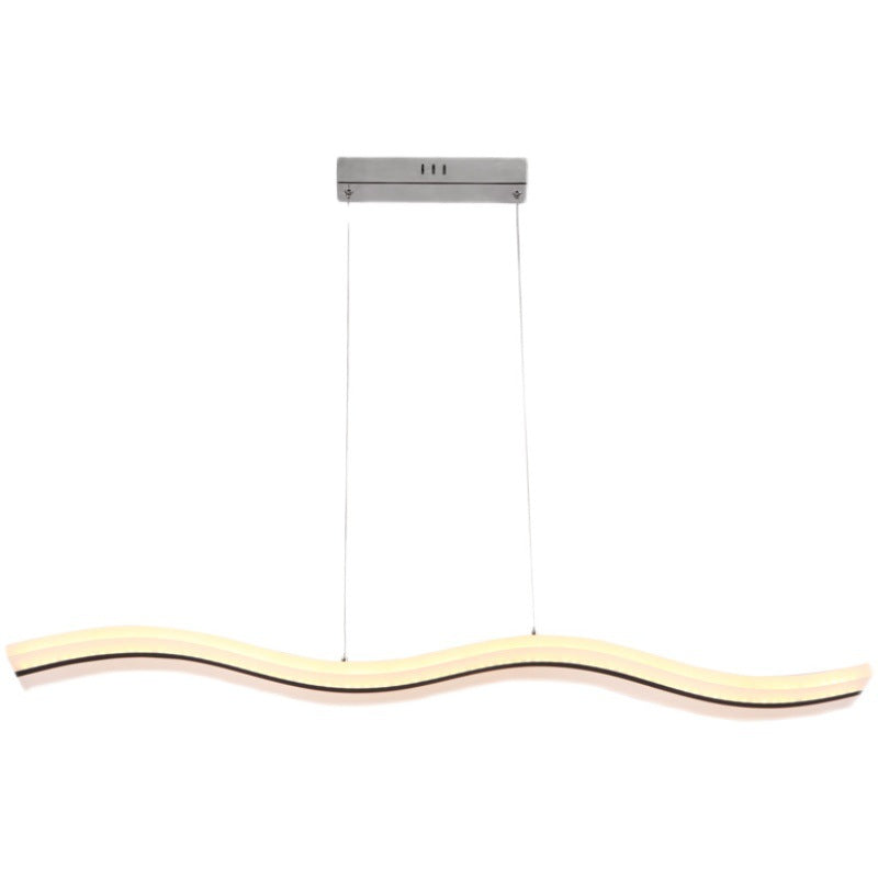 Liquid Flow Island Light Fixture Simplicity Acrylic White LED Pendant Lighting for Dinner