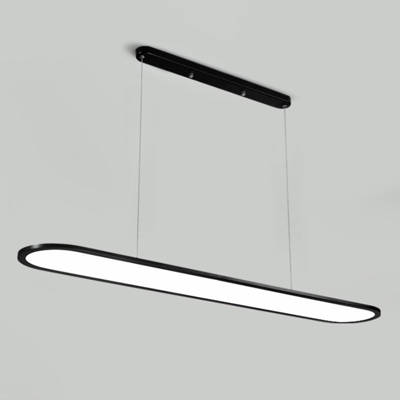 Simple LED Island Lighting Ideas Ultra-thin Oblong Hanging Lamp with Acrylic Shade