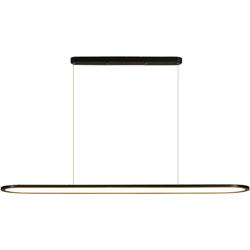 Simple LED Island Lighting Ideas Ultra-thin Oblong Hanging Lamp with Acrylic Shade