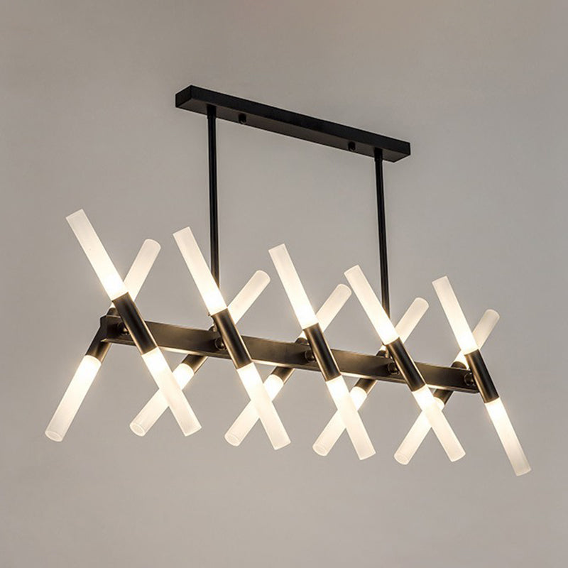 Minimalist Sticks Ceiling Lamp Acrylic 20-Light Dining Room over Island Lighting