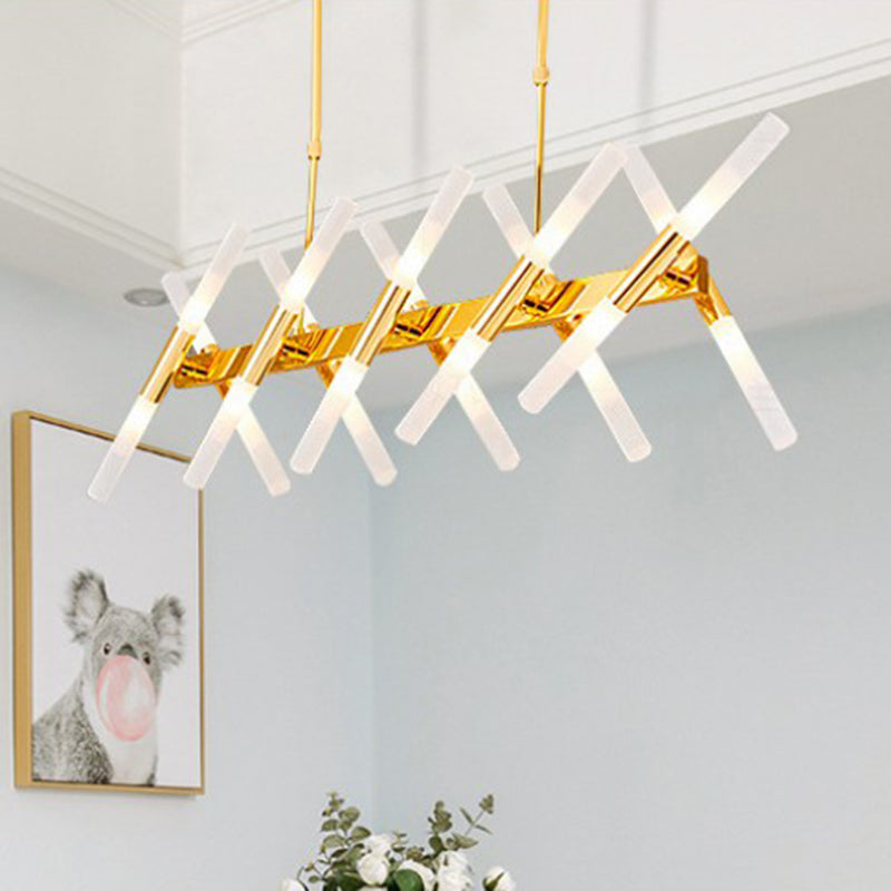 Minimalist Sticks Ceiling Lamp Acrylic 20-Light Dining Room over Island Lighting