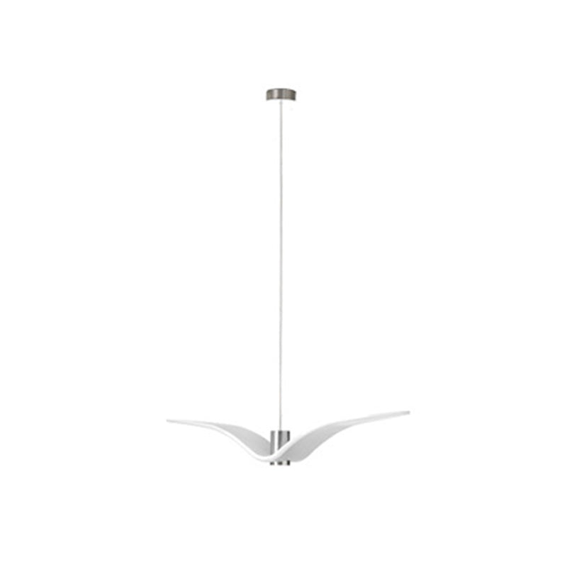 White Modern Art Deco Seagulls Hanging Lamp 1 Light Resin Material Drop Pendant for Dining Room