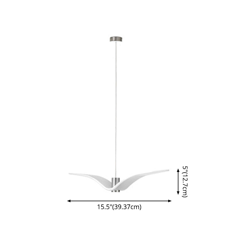 White Modern Art Deco Seagulls Hanging Lamp 1 Light Resin Material Drop Pendant for Dining Room