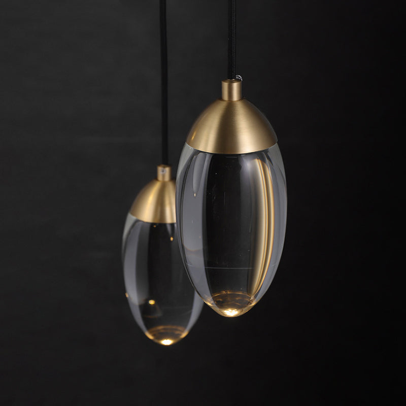 Gold Teardrop Anhänger Beleuchtung moderner LED -Kristall -Hängnisbeleuchtung