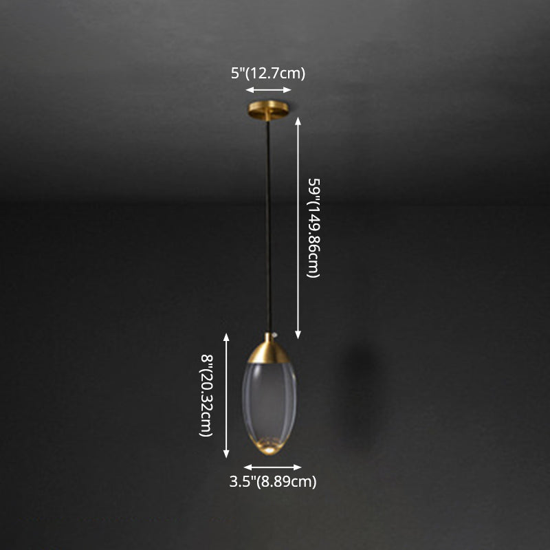 Gold Teardrop Anhänger Beleuchtung moderner LED -Kristall -Hängnisbeleuchtung