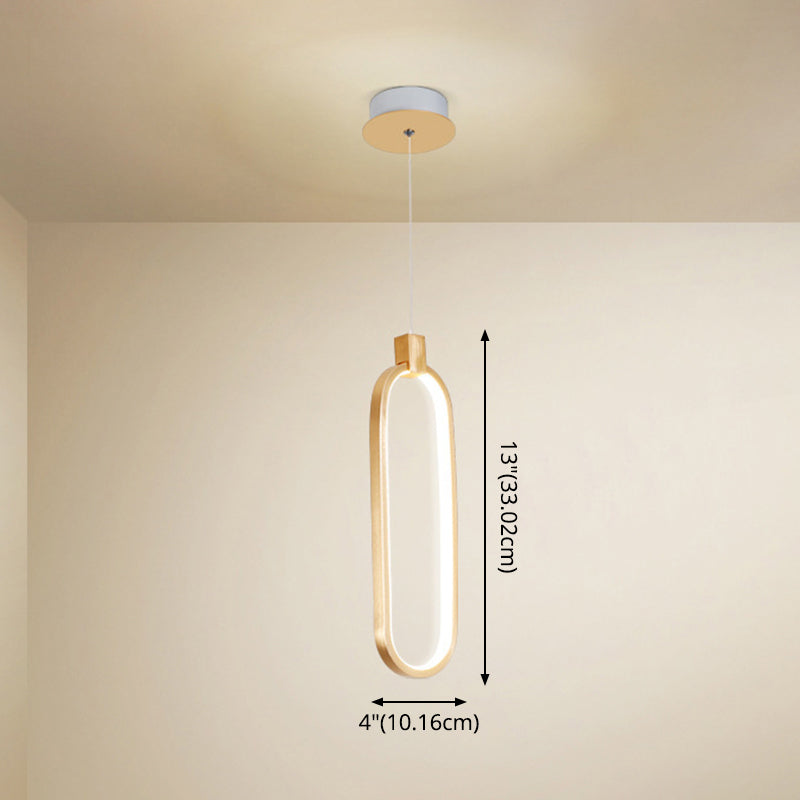 Gold LED Bedroom Hanging Pendant Light Metal Single Head Small Ceiling Pendant Light
