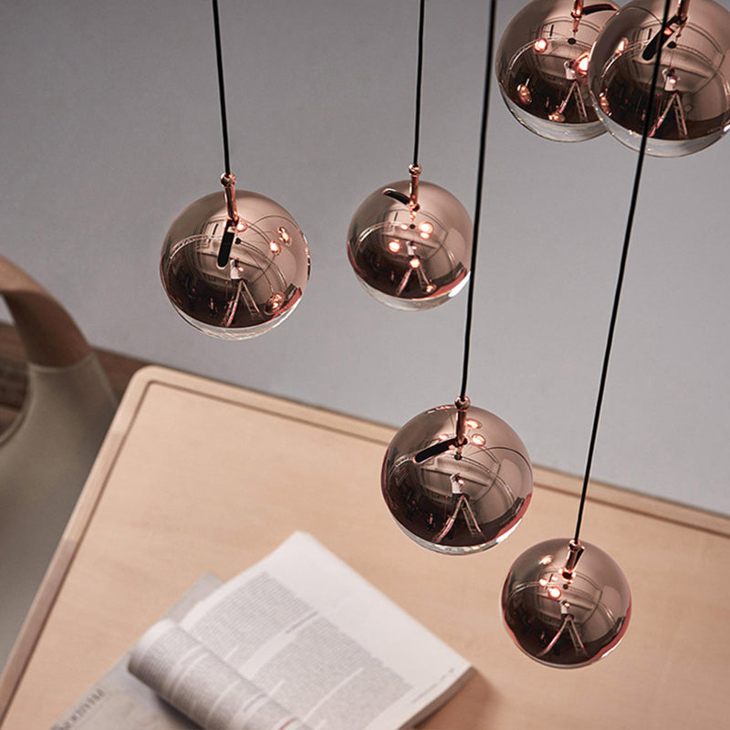 Ontwerper Moderne en eenvoudige LED -wereldbol Pendant licht helder kristal mini hangend licht