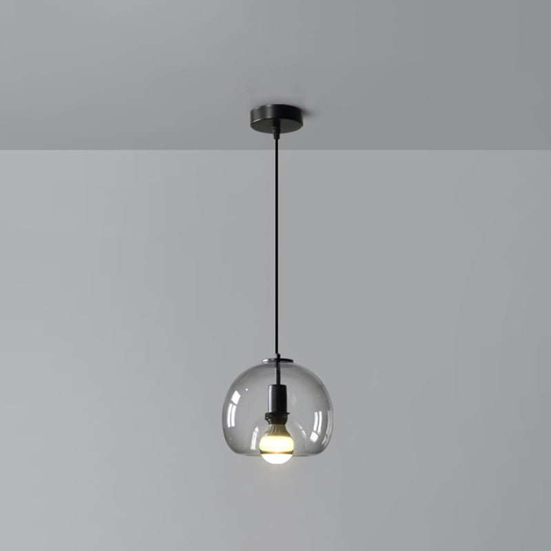 Black Mini Glass Globe Pendant Light Adjustable LED Kitchen Pendant Lighting