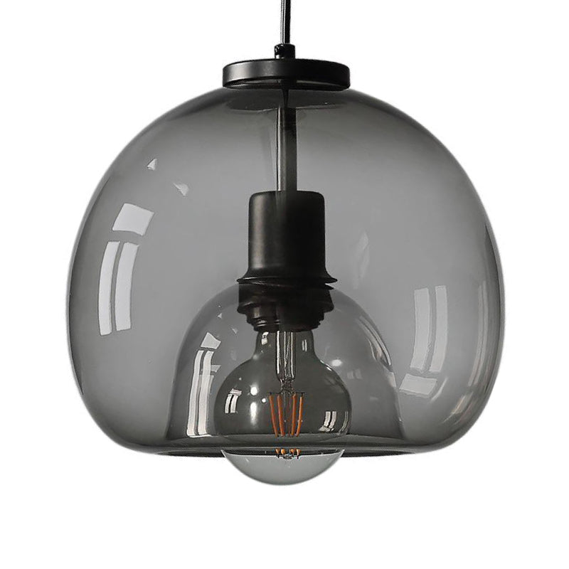 Black Mini Glass Globe Pendant Light Adjustable LED Kitchen Pendant Lighting