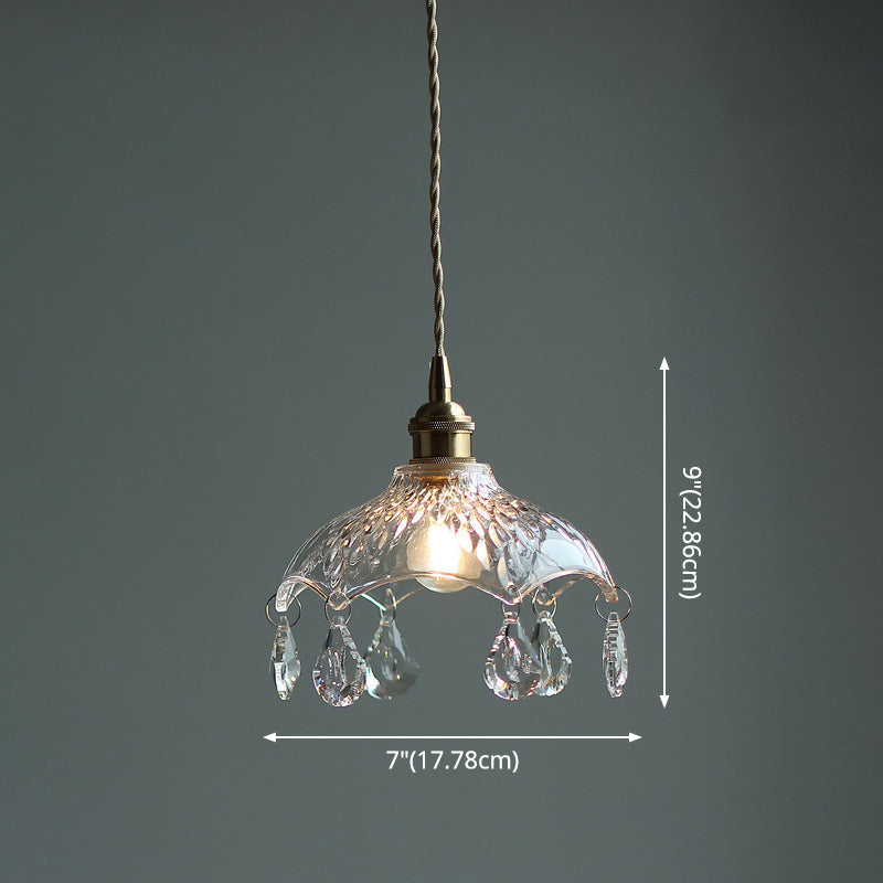 Crystal Mini ciondolo a ciondolo Light Finitura in ottone Società di vetro Mini ciondolo per caffetteria