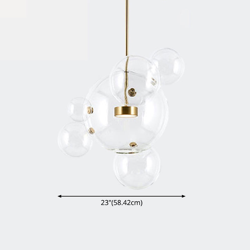 Clear Bubble Lamp Globe Glass Hanging Lamp for Dining Room Coffee Shop Restaurant
