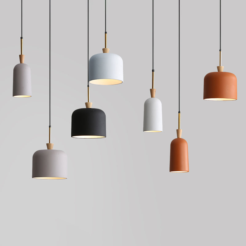 Lumo a sospensione singolo industriale Light Macaron Metal Hanging Lampada con tonalità di resina colorata