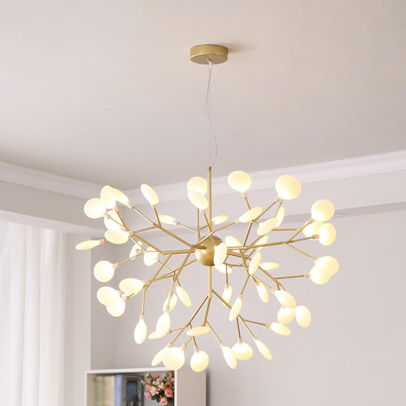 Firefly Chandelier Pendant Light Modern Style Acrylic Living Room LED Hanging Light in Gold
