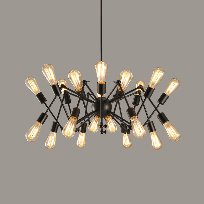 Retro Industrial Style Kronleuchter leichter Sputnik Schmiedeeisen Multi -Licht -Anhänger für Bar Café