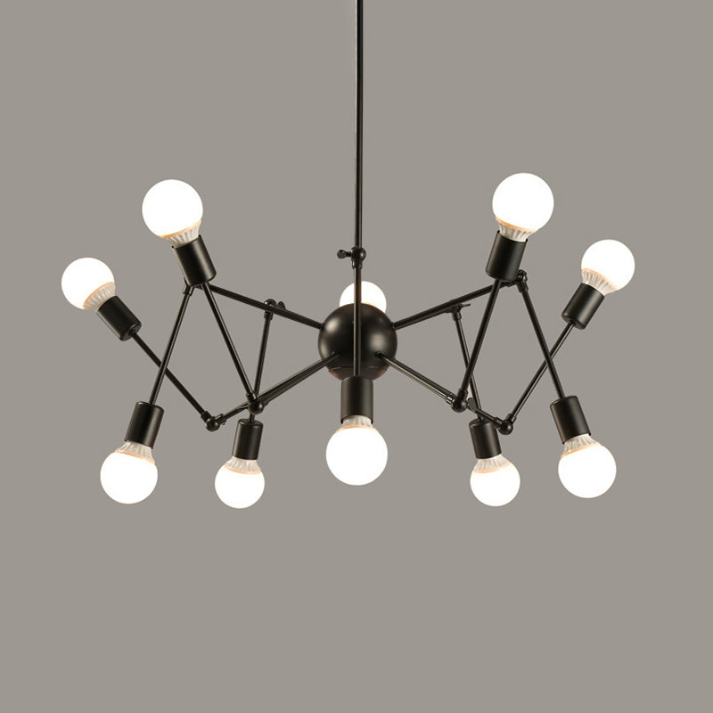 Retro Industrial Style Kronleuchter leichter Sputnik Schmiedeeisen Multi -Licht -Anhänger für Bar Café
