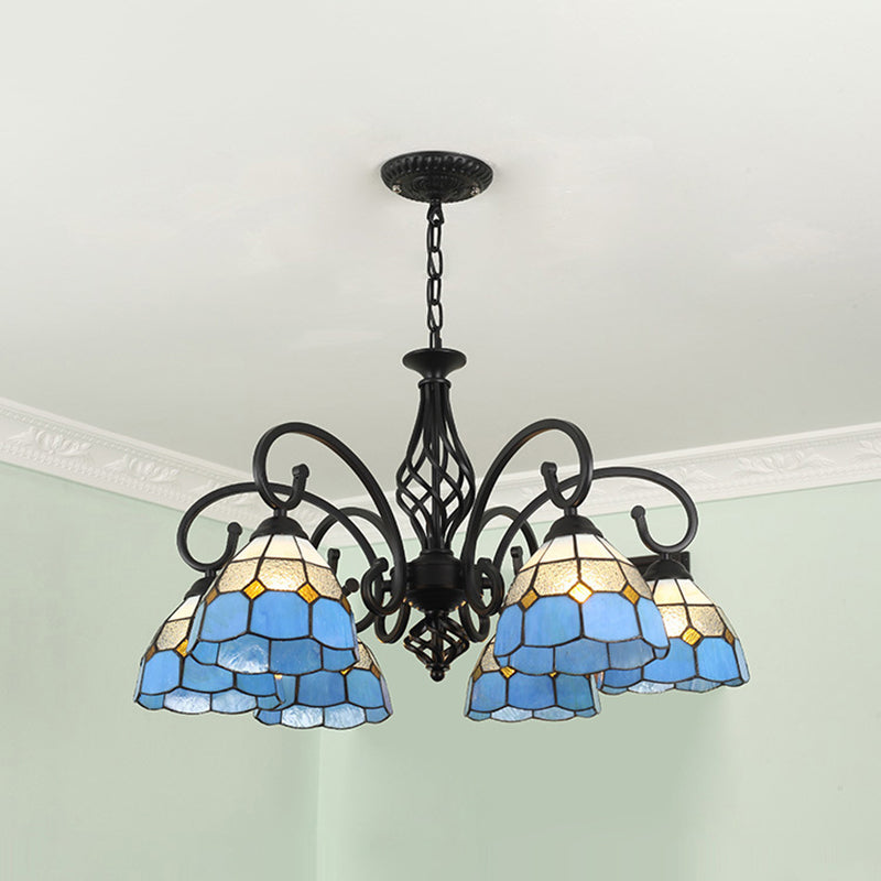 Lampadella Tiffany in vetro colorato Light Living Living Affettale Luce appesa con catene regolabili da 12 "