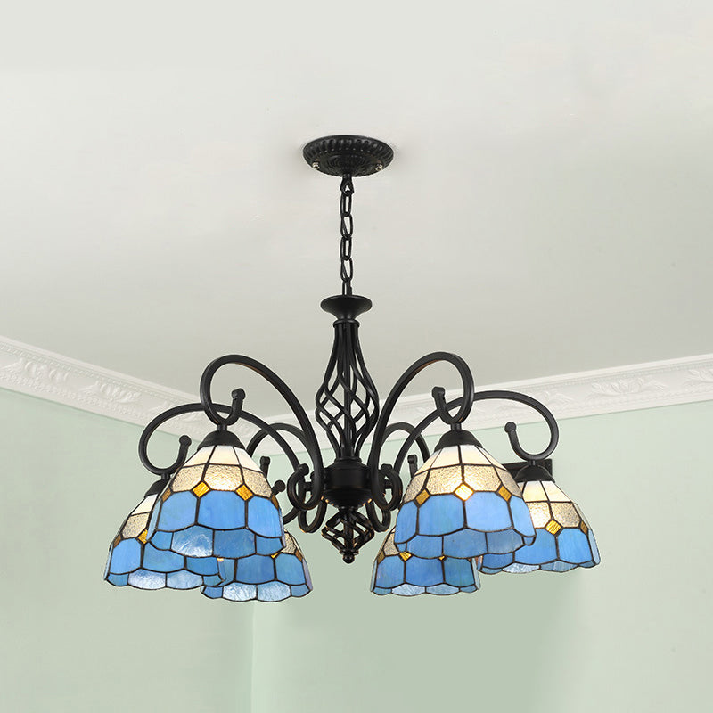 Lampadella Tiffany in vetro colorato Light Living Living Affettale Luce appesa con catene regolabili da 12 "