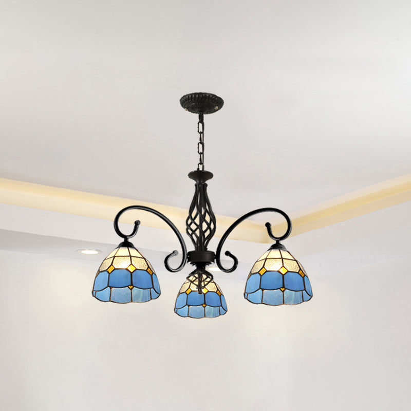 Lampadella Tiffany in vetro colorato Light Living Living Affettale Luce appesa con catene regolabili da 12 "