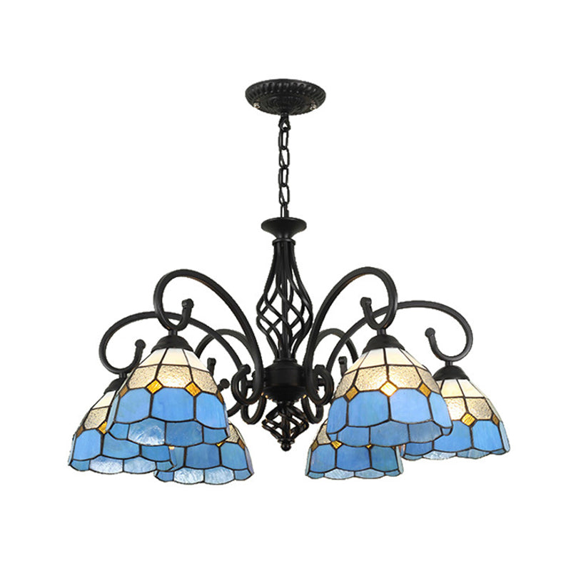 Lampadella Tiffany in vetro colorato Light Living Living Affettale Luce appesa con catene regolabili da 12 "