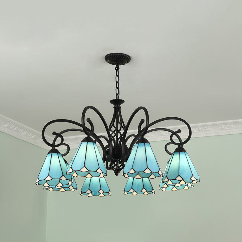 Lampadella Tiffany in vetro colorato Light Living Living Affettale Luce appesa con catene regolabili da 12 "