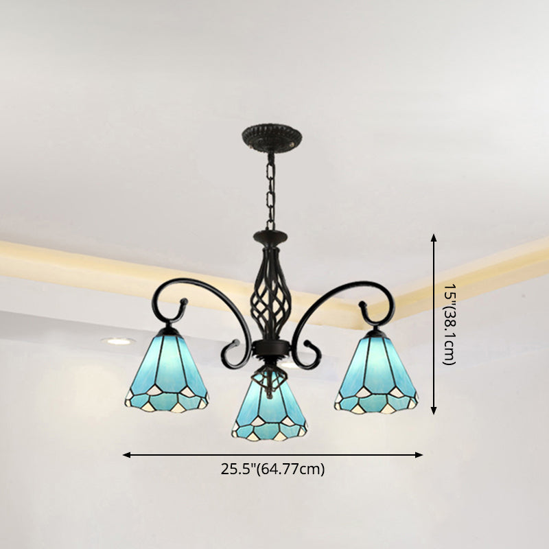 Lampadella Tiffany in vetro colorato Light Living Living Affettale Luce appesa con catene regolabili da 12 "