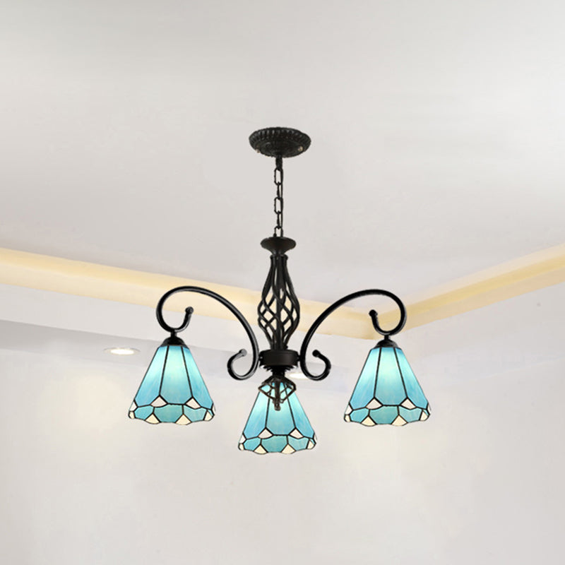 Lampadella Tiffany in vetro colorato Light Living Living Affettale Luce appesa con catene regolabili da 12 "
