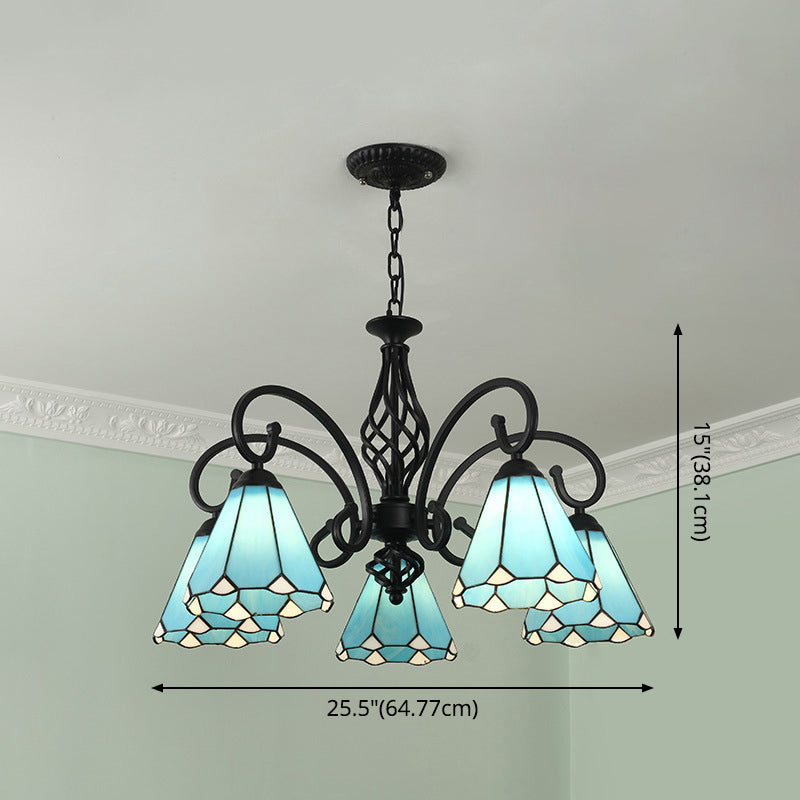 Lampadella Tiffany in vetro colorato Light Living Living Affettale Luce appesa con catene regolabili da 12 "