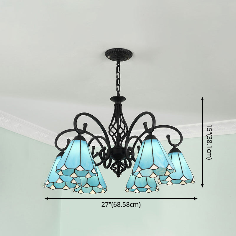 Lampadella Tiffany in vetro colorato Light Living Living Affettale Luce appesa con catene regolabili da 12 "
