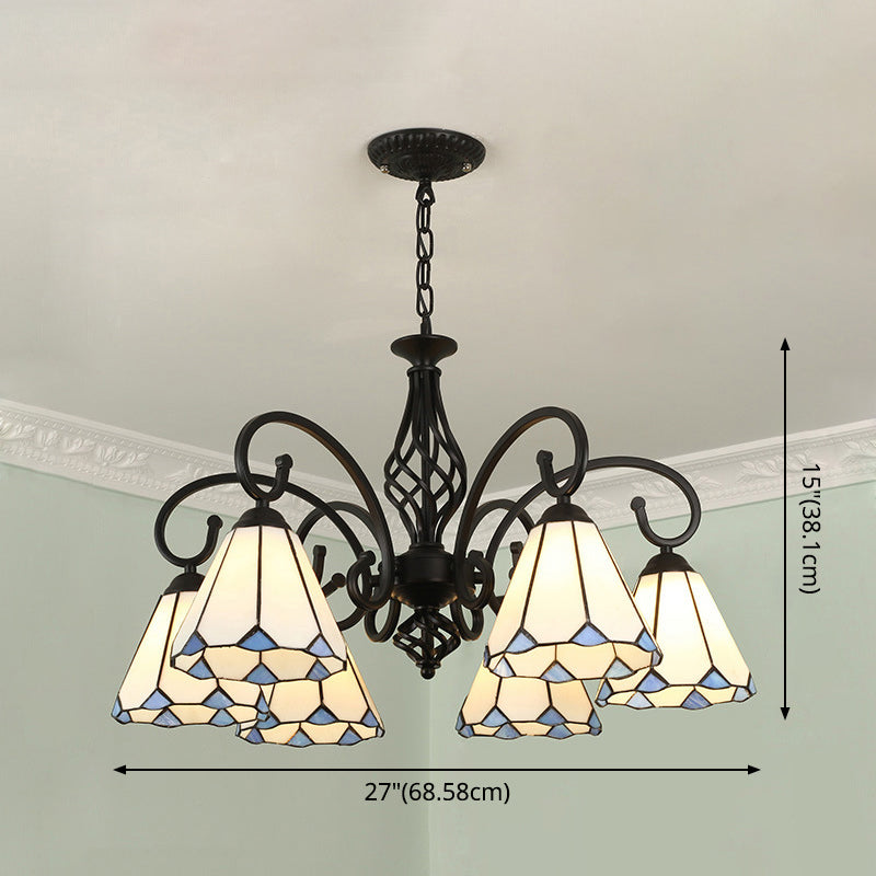 Lampadella Tiffany in vetro colorato Light Living Living Affettale Luce appesa con catene regolabili da 12 "