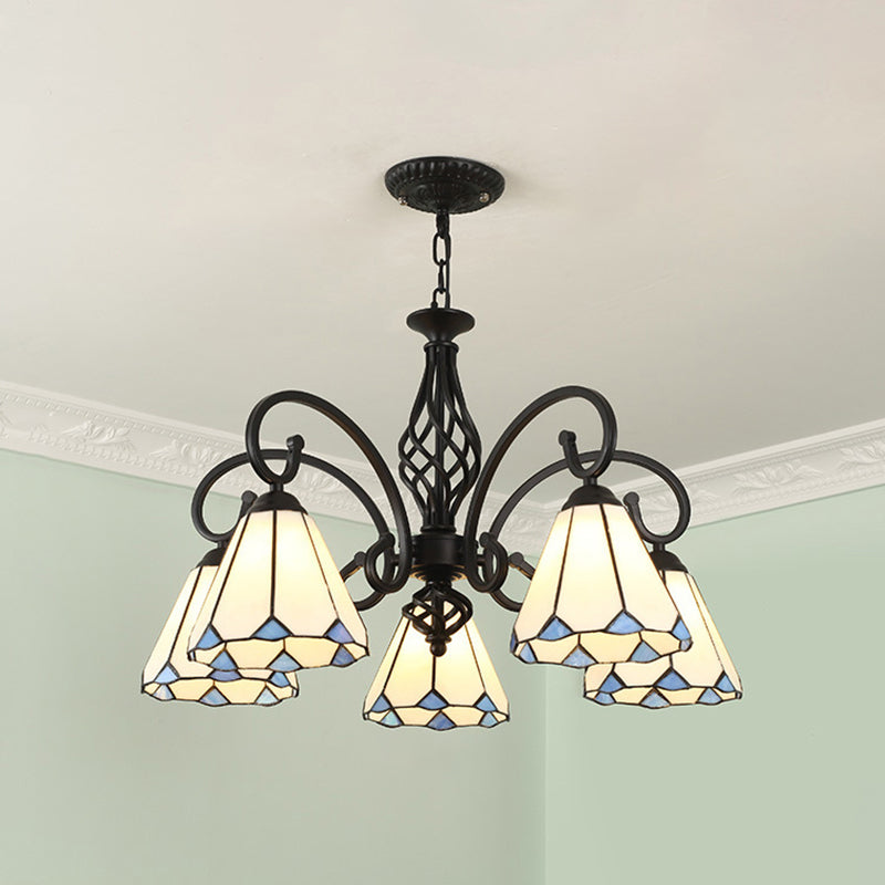 Lampadella Tiffany in vetro colorato Light Living Living Affettale Luce appesa con catene regolabili da 12 "