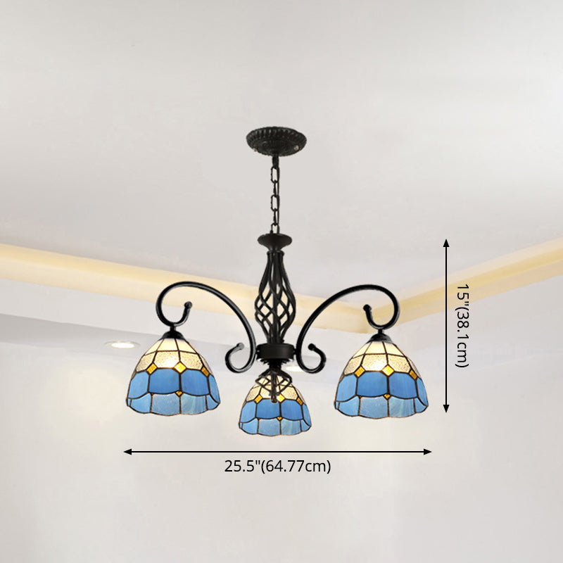Lampadella Tiffany in vetro colorato Light Living Living Affettale Luce appesa con catene regolabili da 12 "
