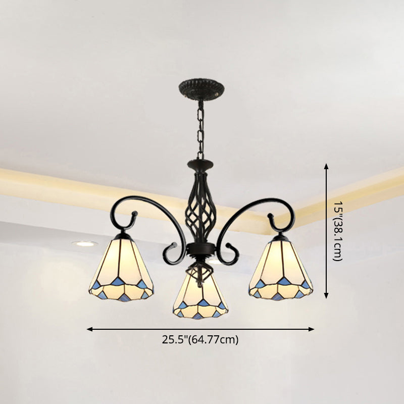 Lampadella Tiffany in vetro colorato Light Living Living Affettale Luce appesa con catene regolabili da 12 "