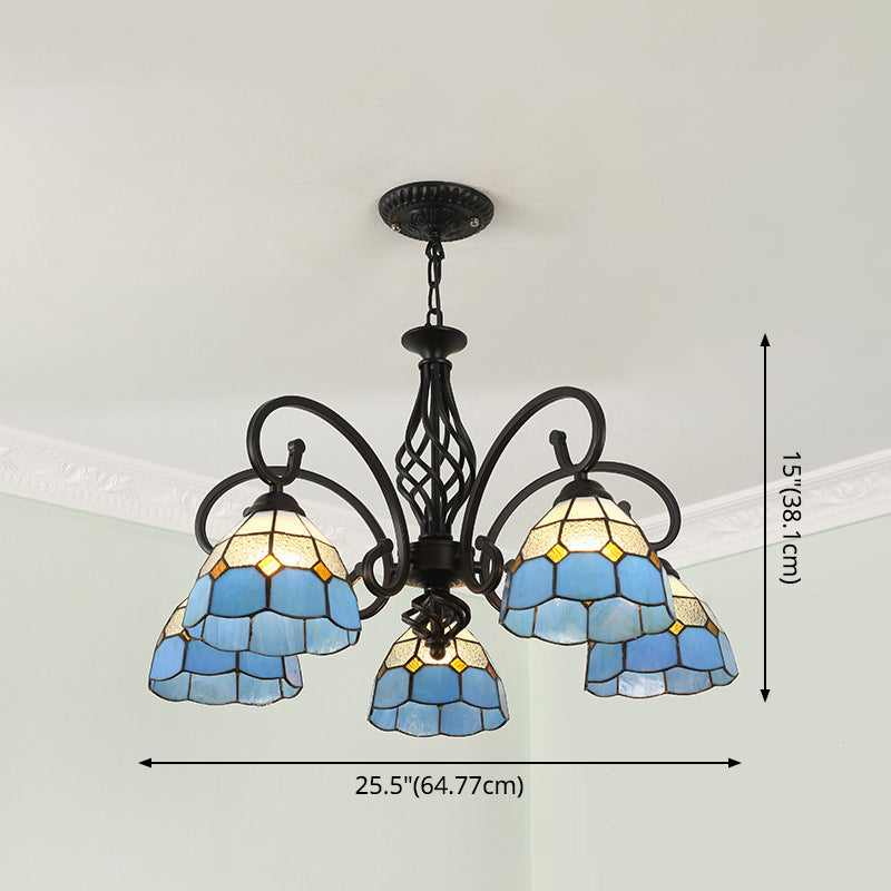 Lampadella Tiffany in vetro colorato Light Living Living Affettale Luce appesa con catene regolabili da 12 "
