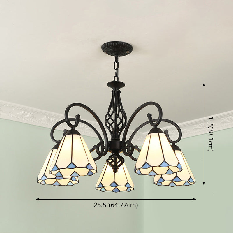 Lampadella Tiffany in vetro colorato Light Living Living Affettale Luce appesa con catene regolabili da 12 "