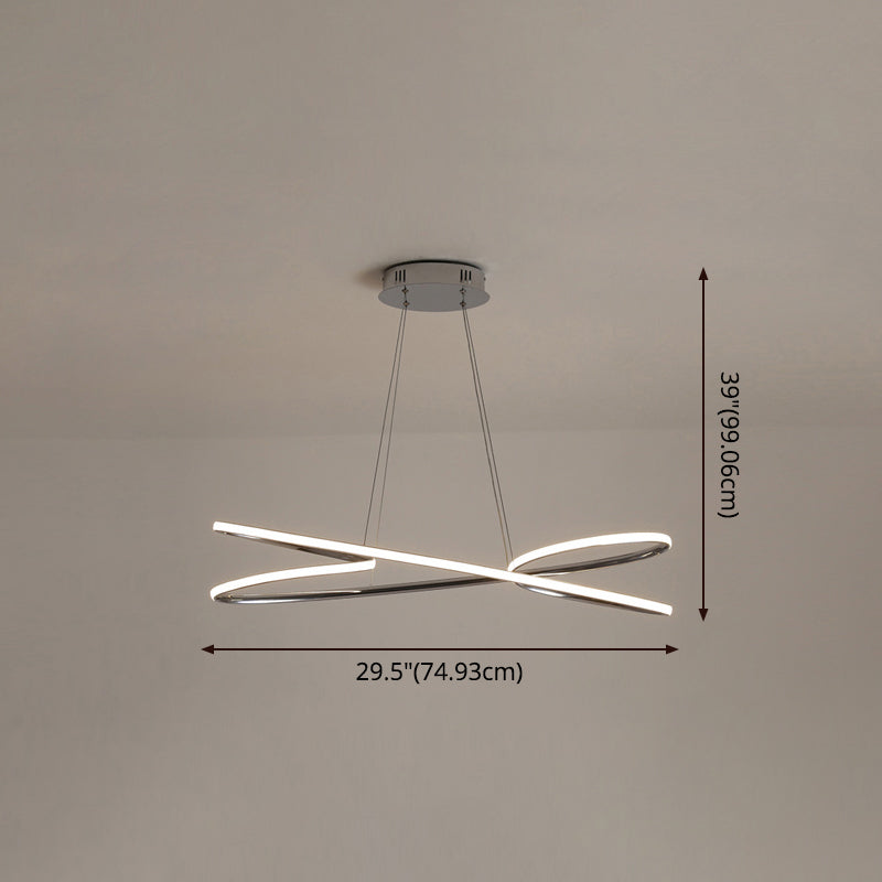 Simplicity Line LED Chandelier Light Aluminum Modern Style Bedroom Hanging Light