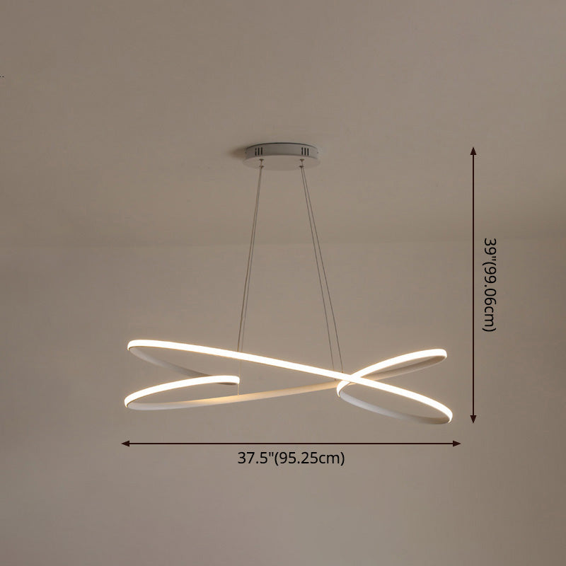 Simplicity Line LED Chandelier Light Aluminum Modern Style Bedroom Hanging Light